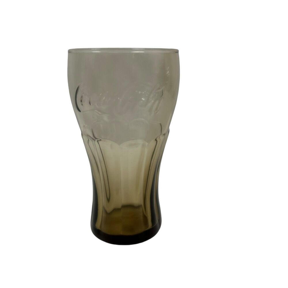 Vintage Coca-Cola Brown Amber Tint Drinking Soda/Shake Glass Cup Tumbler
